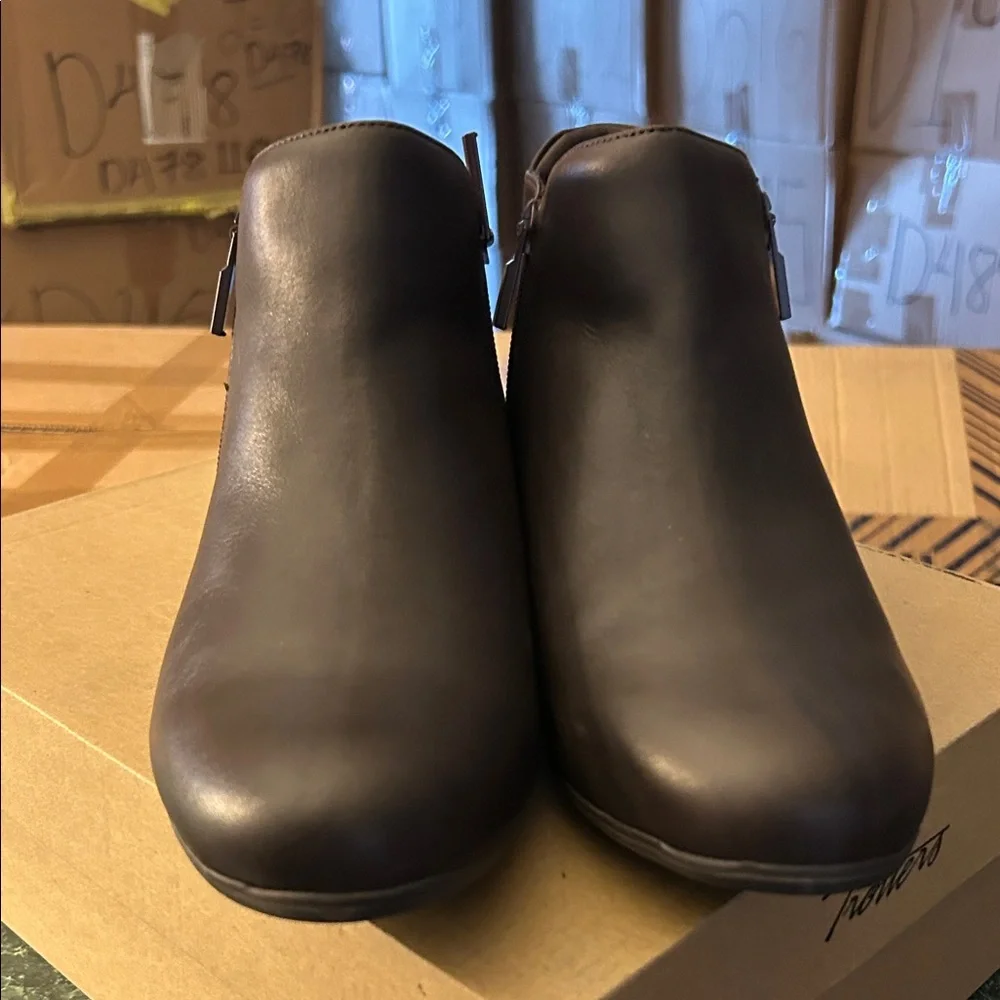 Trotters Dark Brown Ankle Boots
